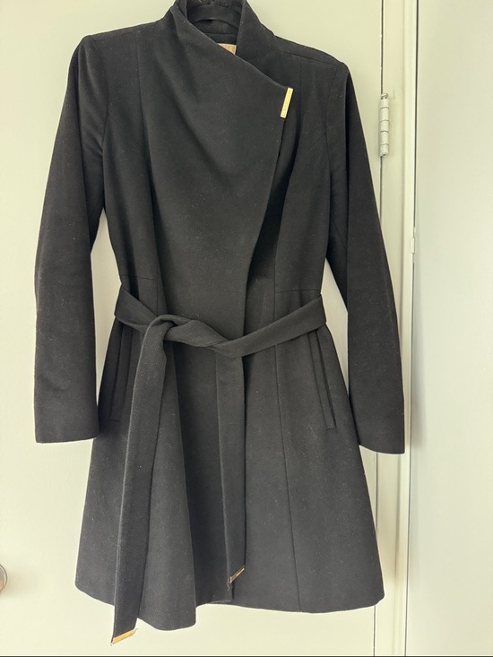 Michael Kors Jackets & Blazers - MICHAEL Michael Kors Wool-Blend Asymmetrical Belted Walker Coat. Size Medium.